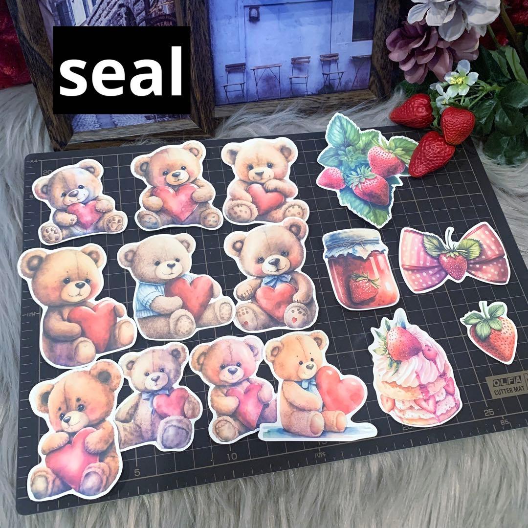 ▶︎maniatelier/アニマルシリーズ素材紙＆シールMIXくまちゃん♡