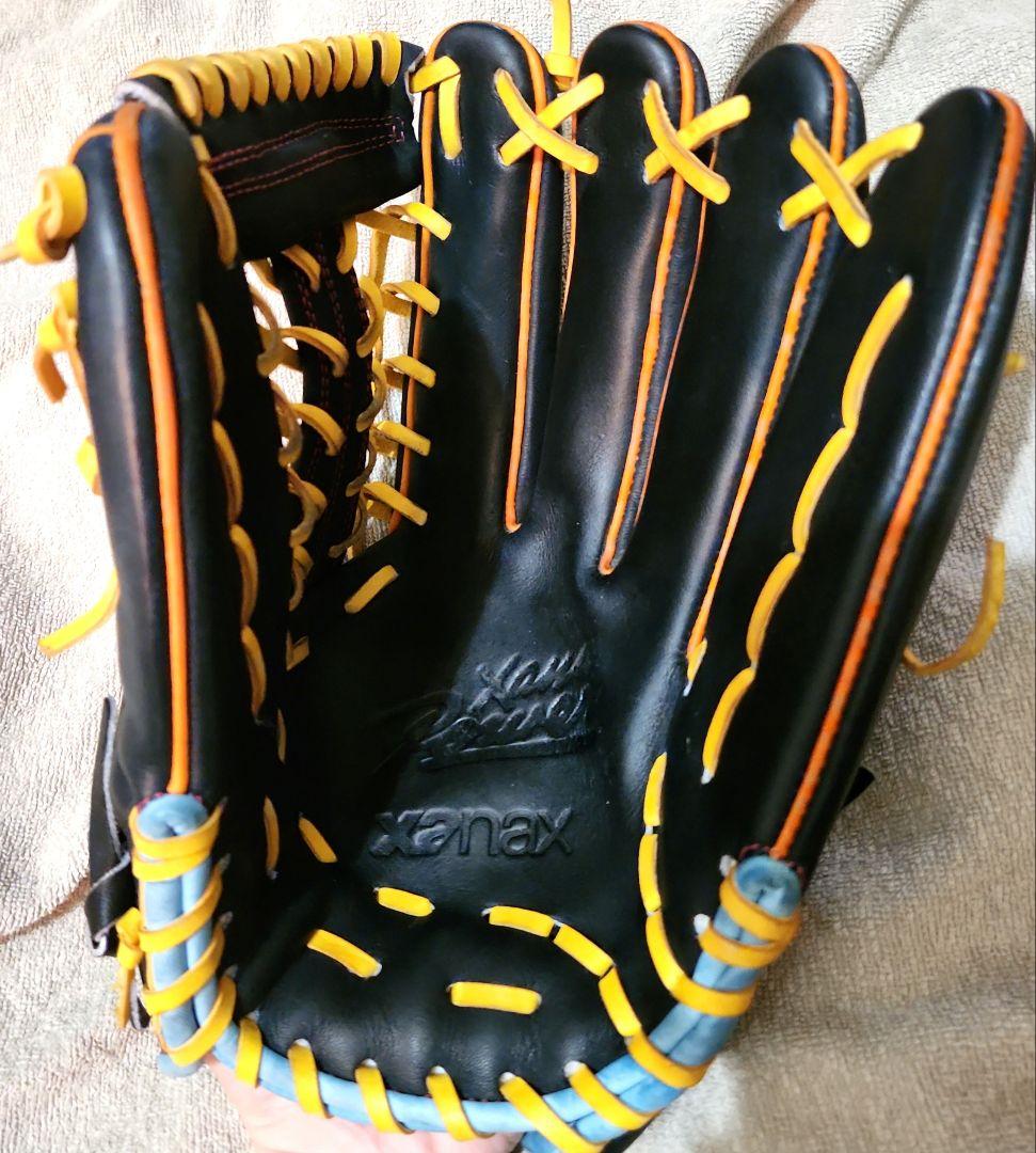 Xanax 野球グローブ 黒/オレンジ/黄色