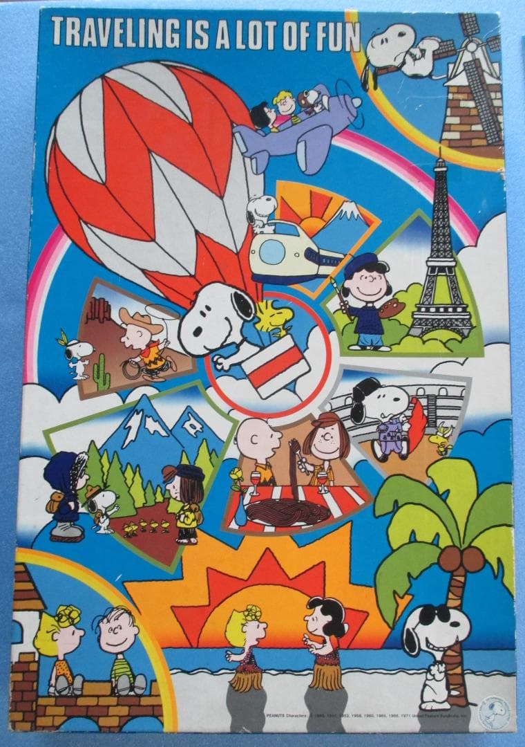 35年以上前◎スヌーピージグソーパズル1000P◎アポロ社トラベリングスヌーピー