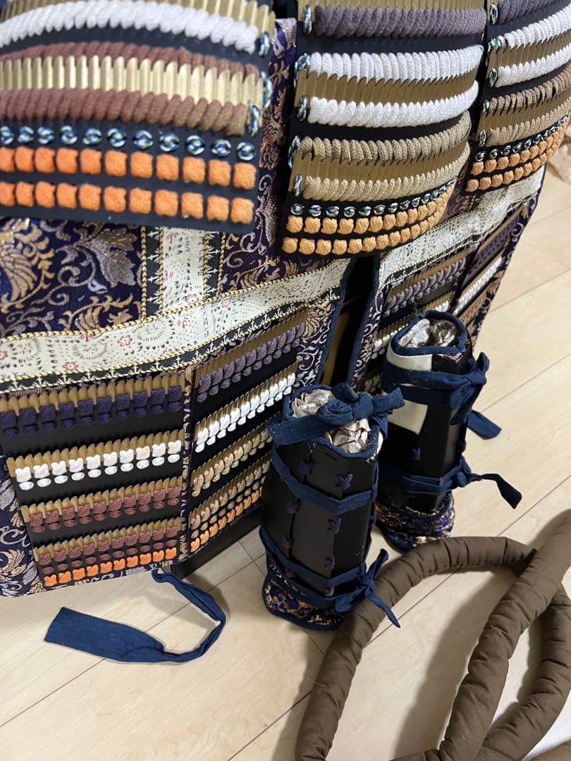 【未使用・保管品】等身大 甲冑 具足 黒胴当世素掛 紺・白・茶 甲冑工房丸武