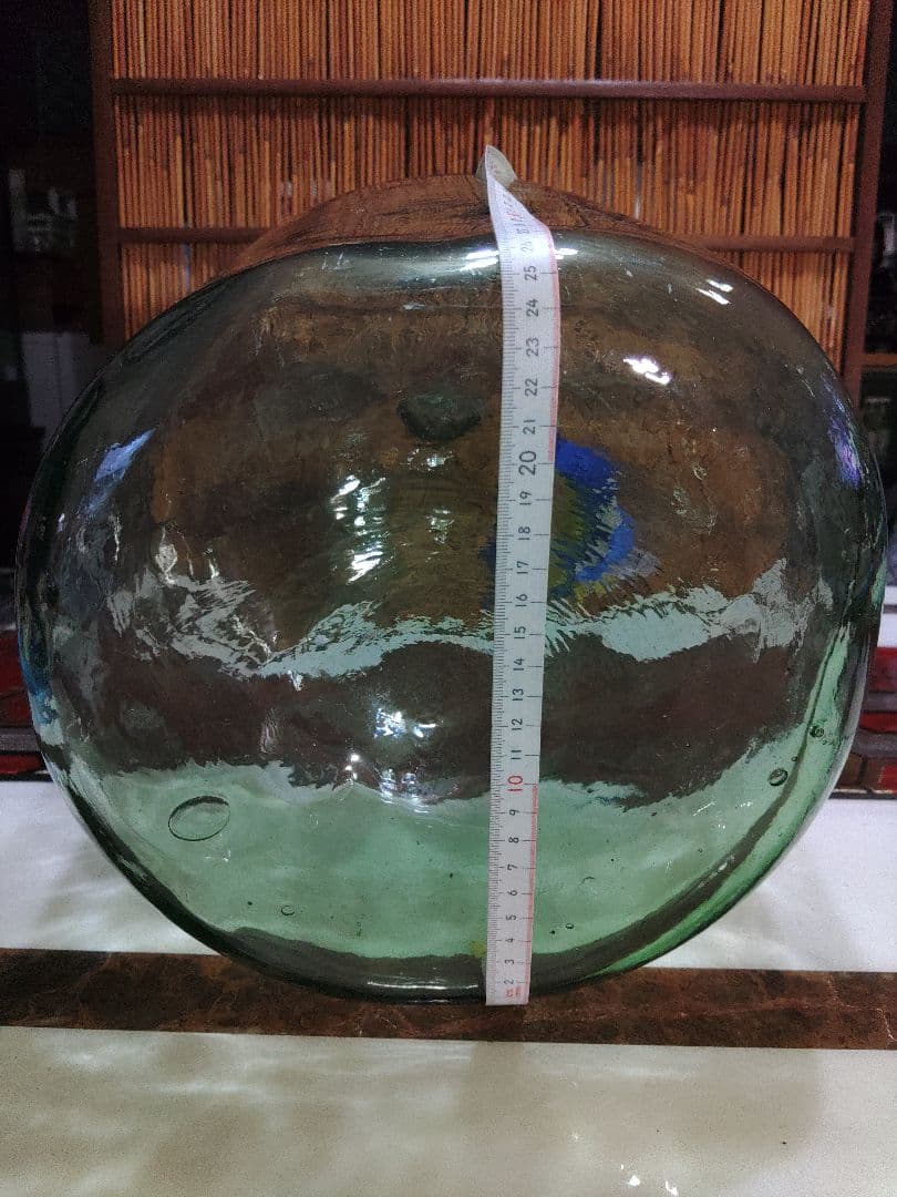 特大瓶　デミジョンボトル　グリーン　昭和レトロモダン　かわいいガラス瓶　ガラス製