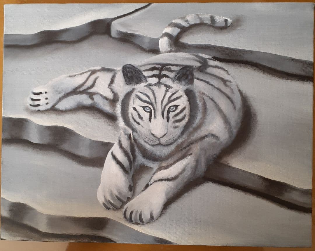 油絵　「虎」サイズ:F6