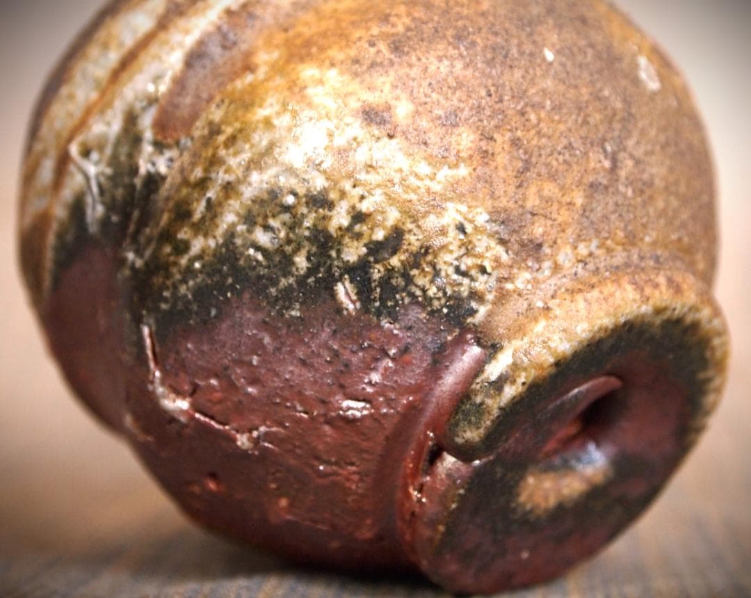 希少作★小出尚永【師：原田拾六】★備前ぐいのみ★共箱・布