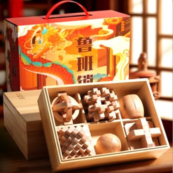 おもちゃパズル 6点セット 知育玩具 難度6のルーバンロック ギフトボックス付き