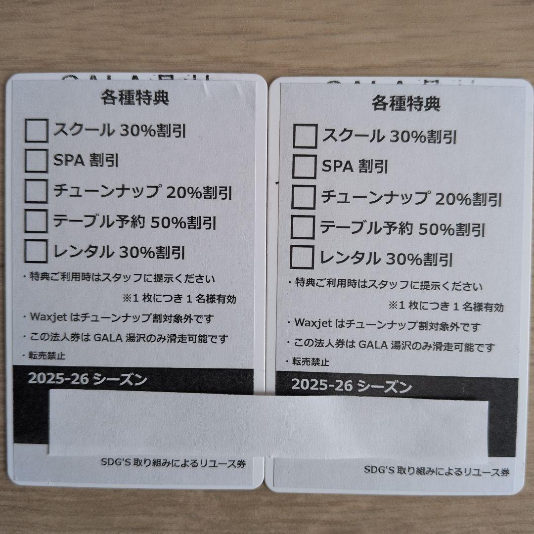 ガーラ湯沢リフト券（２枚）