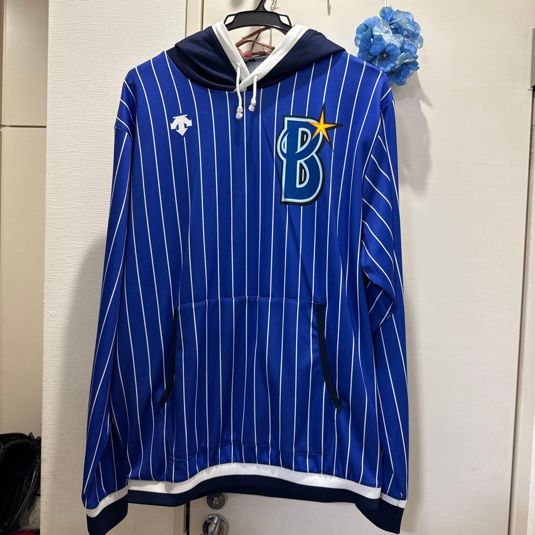 港*星様 横浜DeNAベイスターズ 青ストライプフード付きジャケット Ｏサイズ