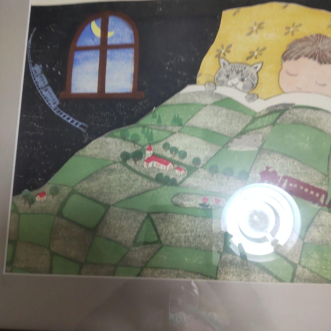 版画絵額 孫お休みなさい