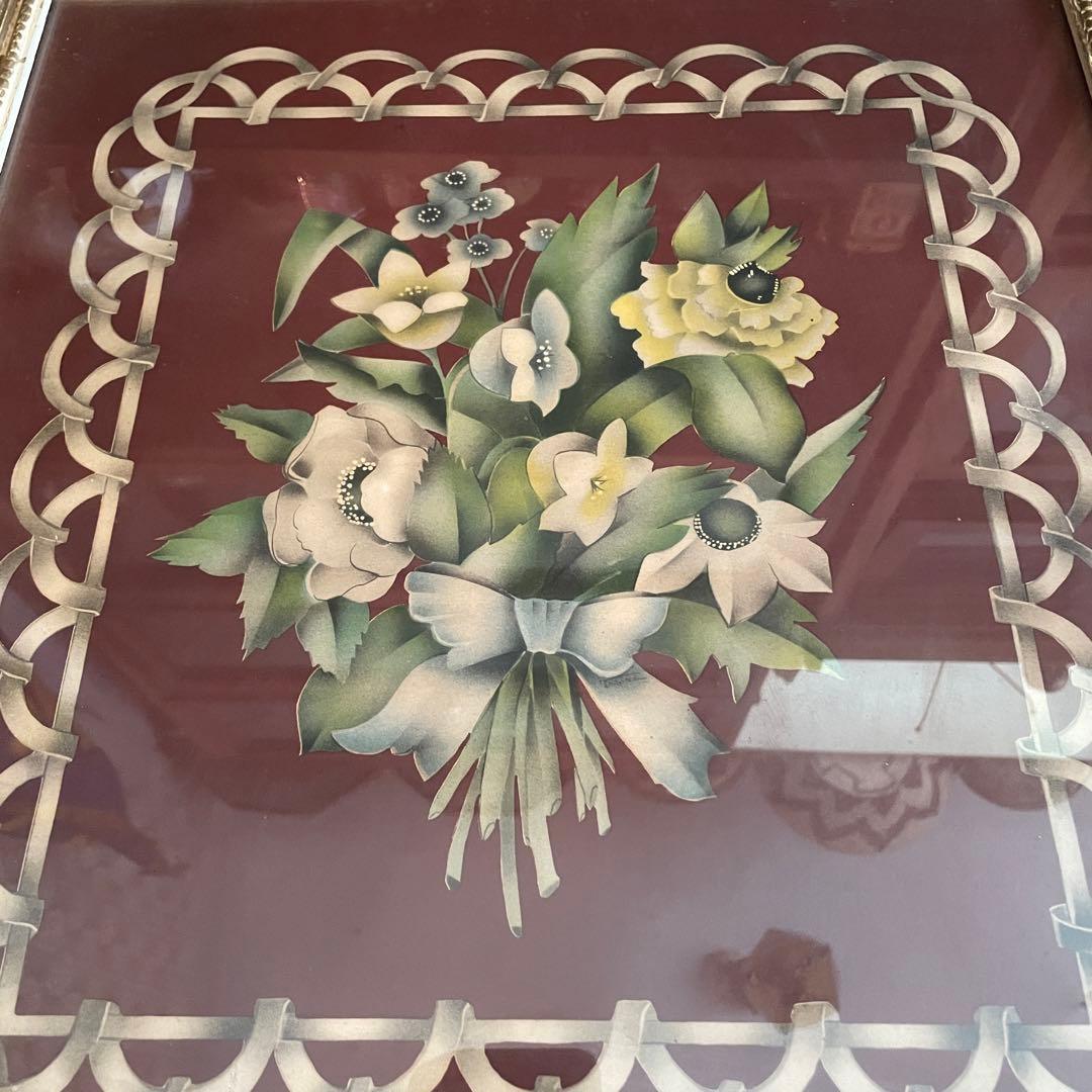 希少品！大型50's〜アメリカアンティーク　お花の壁掛け　USAヴィンテージ雑貨