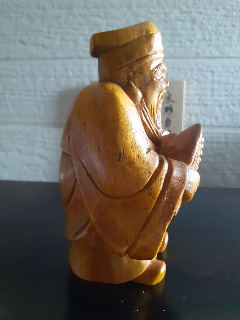 希少　高村光雲作　木彫り白檀　寿老人