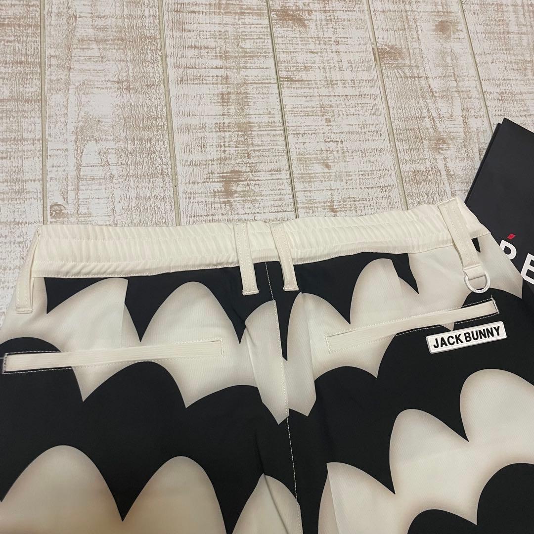 新品 ジャックバニー ロングパンツ 波柄 白ブラック Lサイズ（5）