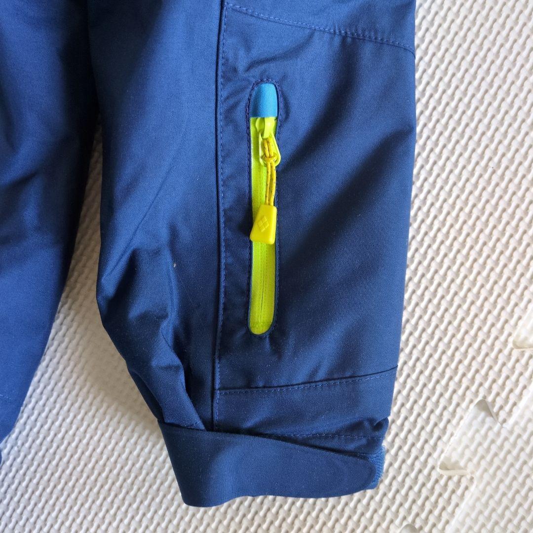 美品　montbell子ども用スキーウェアセット（青と灰色）