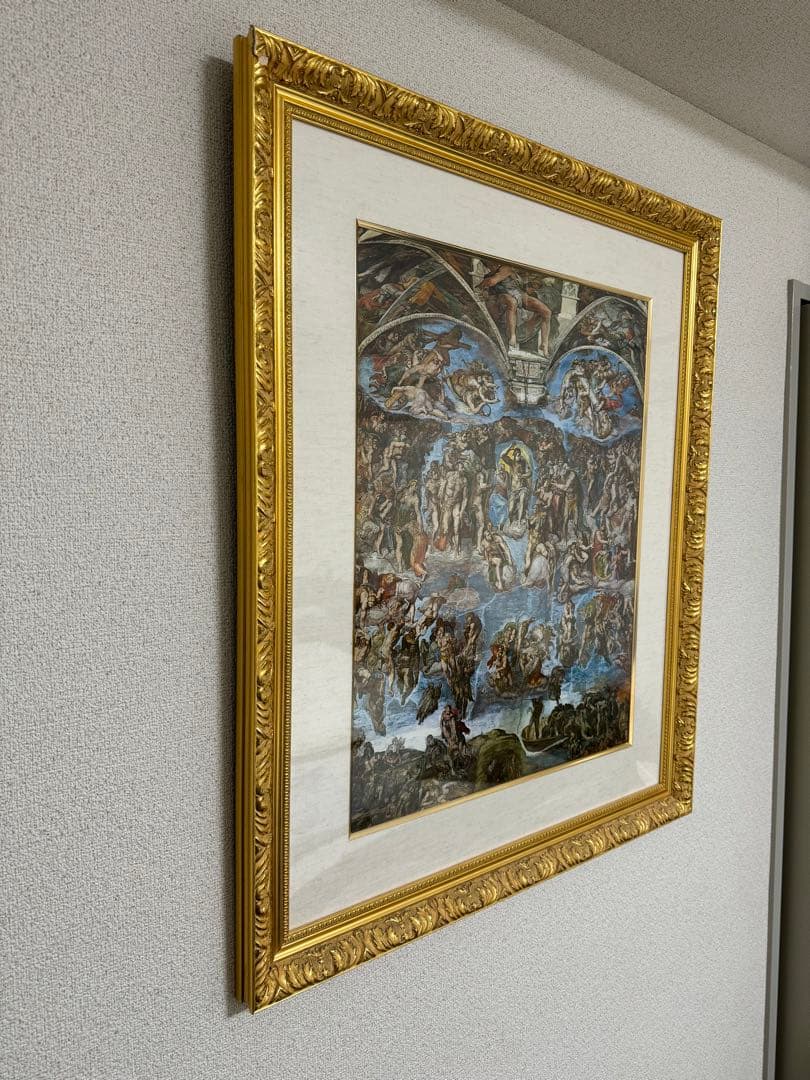 最後の審判　ミケランジェロ　ポスター　絵画　額縁　アート