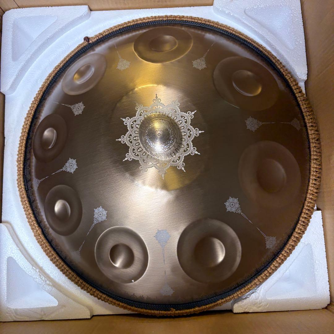 新品 ハンドパン 9音 Dマイナー スチール製 バッグ&スタンド付 55cm