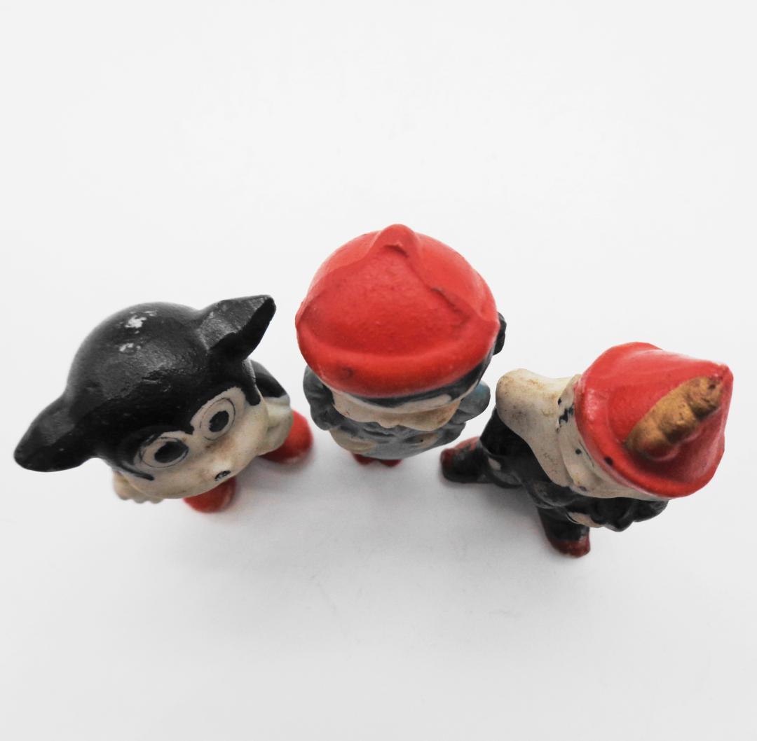 〖戦前Betty Boop〗ベティちゃん、道化師ココ、犬のビンボー陶磁器人形