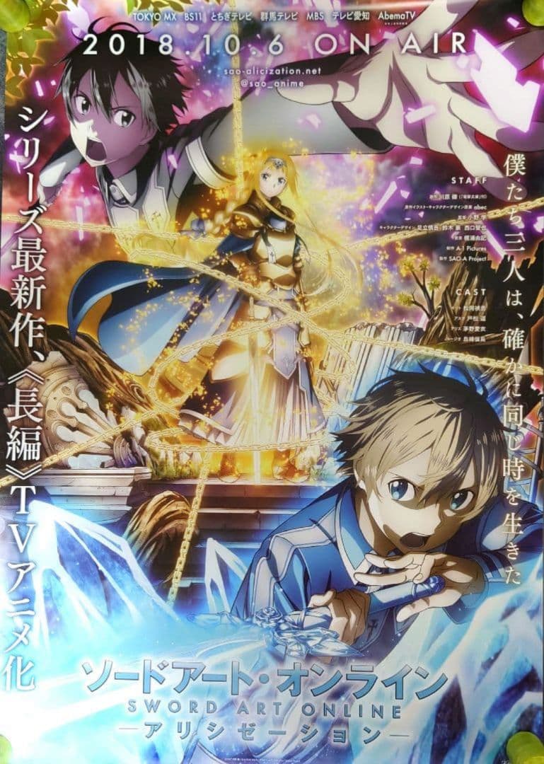 【非売品】ソードアート・オンライン アリシゼーション 告知ポスター 2枚組 ❌傷