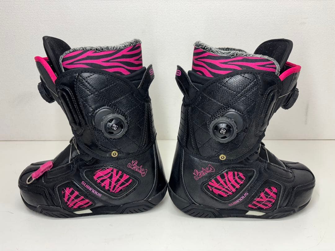 SUB スノーボードブーツ ダブルBOA ブラック ピンク ゼブラ 23.5cm