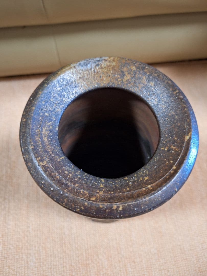 備前焼、三代目楽山、藤原　謙作、花入