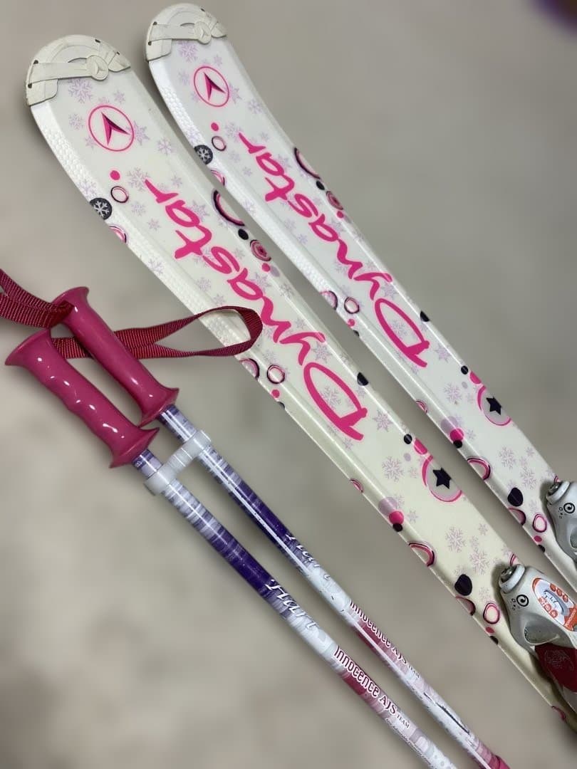 ダイナスター 140cm ブーツ23cm ストック調整式スキーセット 中古