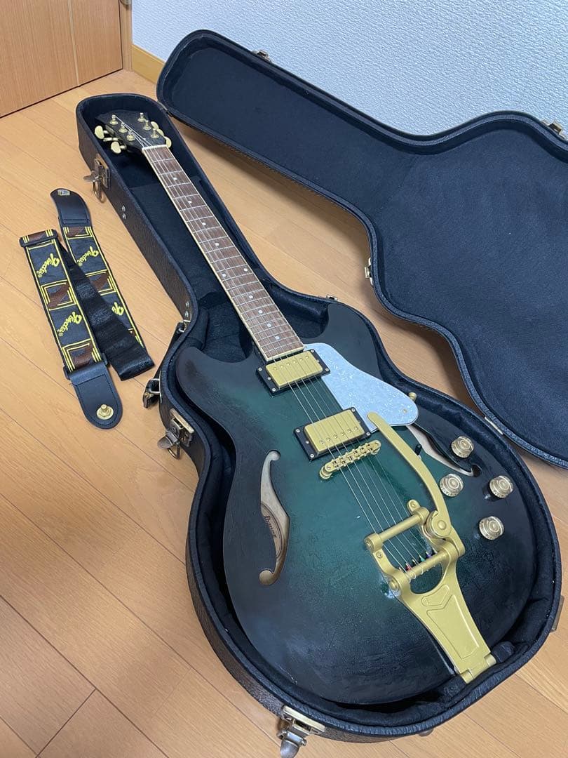 グラデーショングリーン エレキギター ハードケース付き