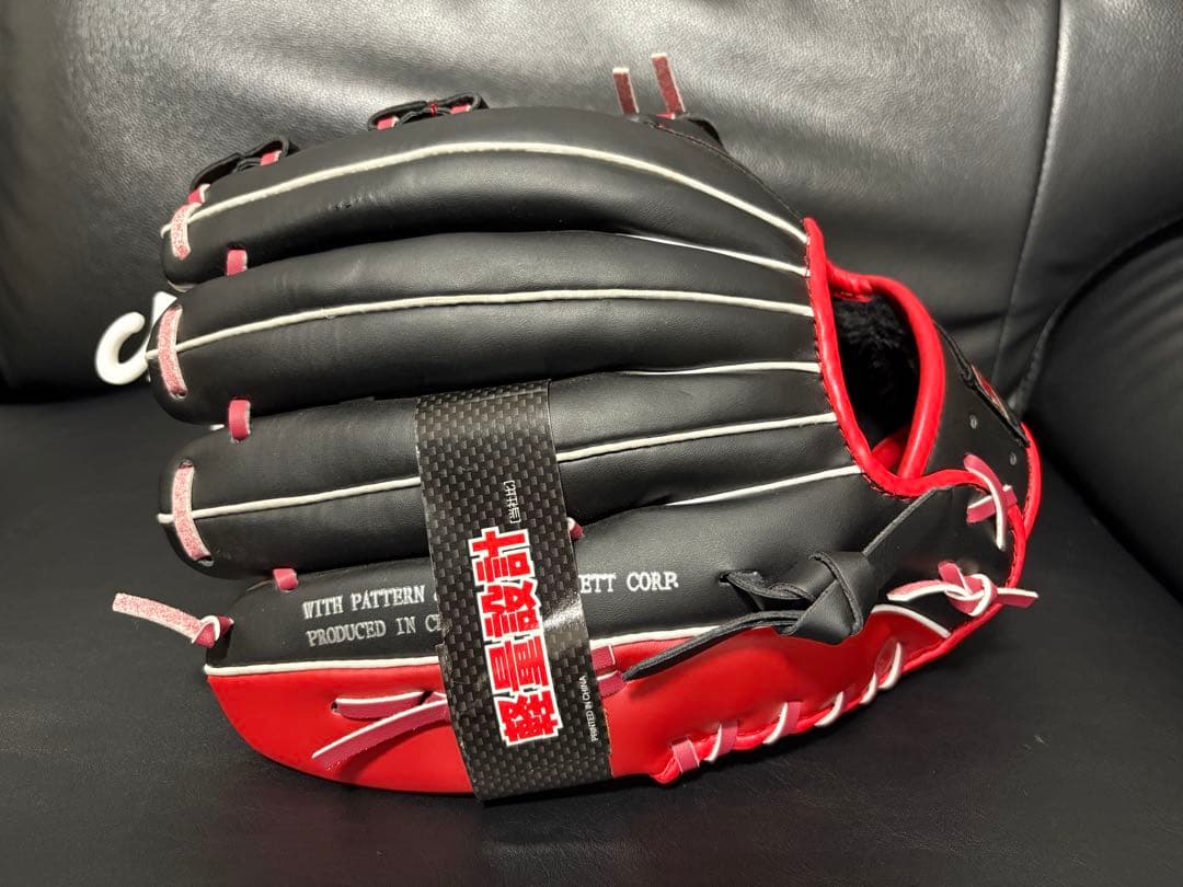 【新品未使用】野球ZETTプロモデル 軟式グローブ 12インチ ブラック/レッド