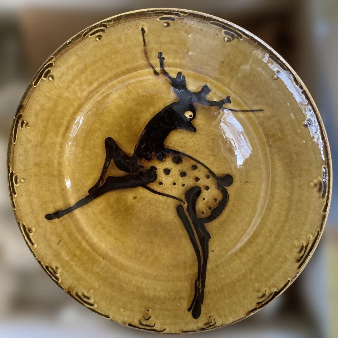 船木研児　鹿　皿　美品