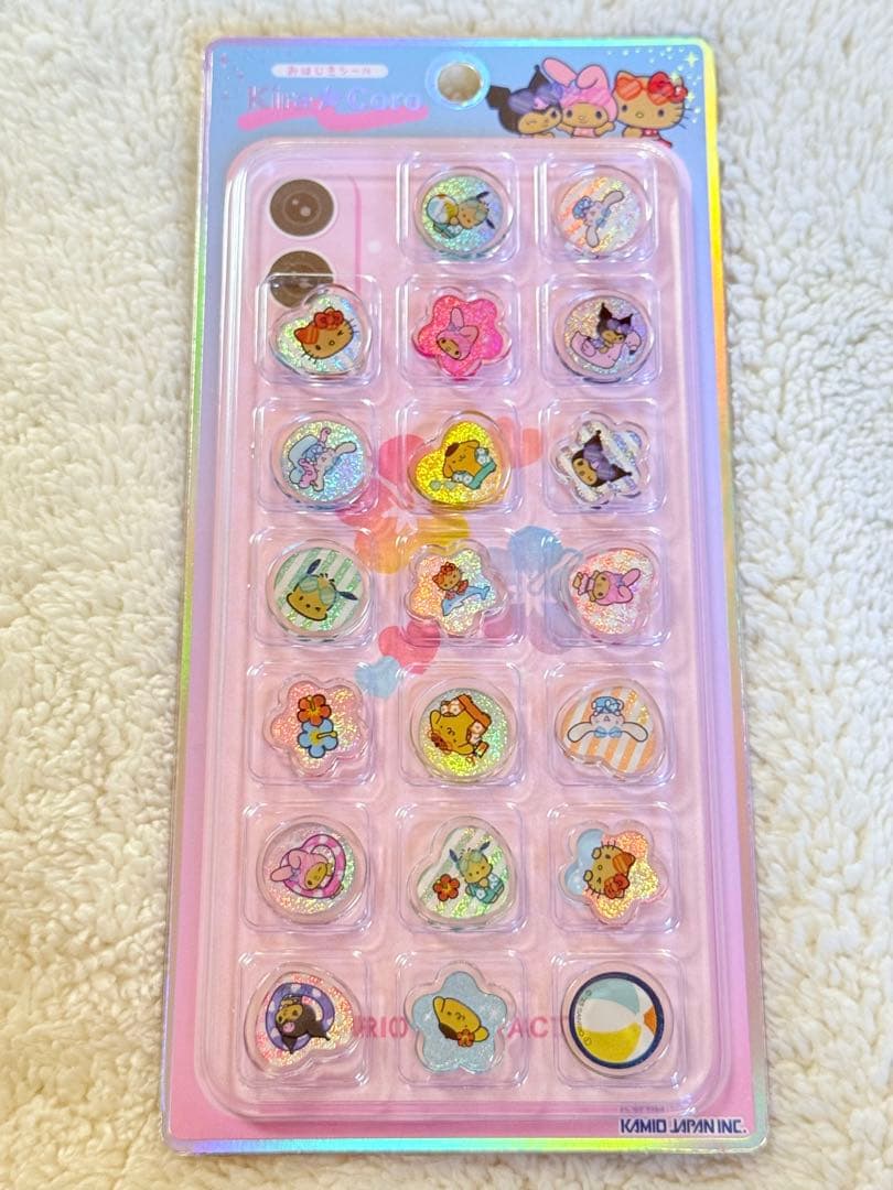 ボンボンドロップシール　おはじきシール　キラキラシール　サンリオ　ハローキティ