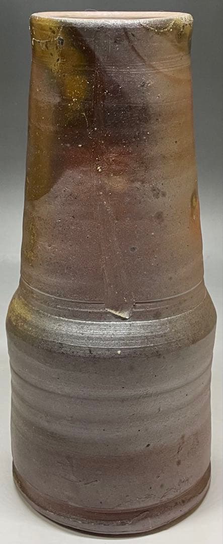 人間国宝　藤原雄　備前花入　備前焼　共箱　共布 　S013