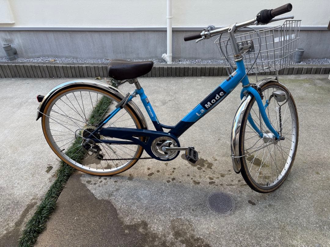 子供用自転車26インチ 青 前カゴ付き