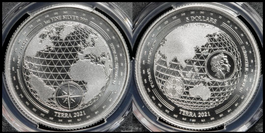 準最高鑑定 トケラウ ＄5 2021 1oz銀貨 PCGS-PL69