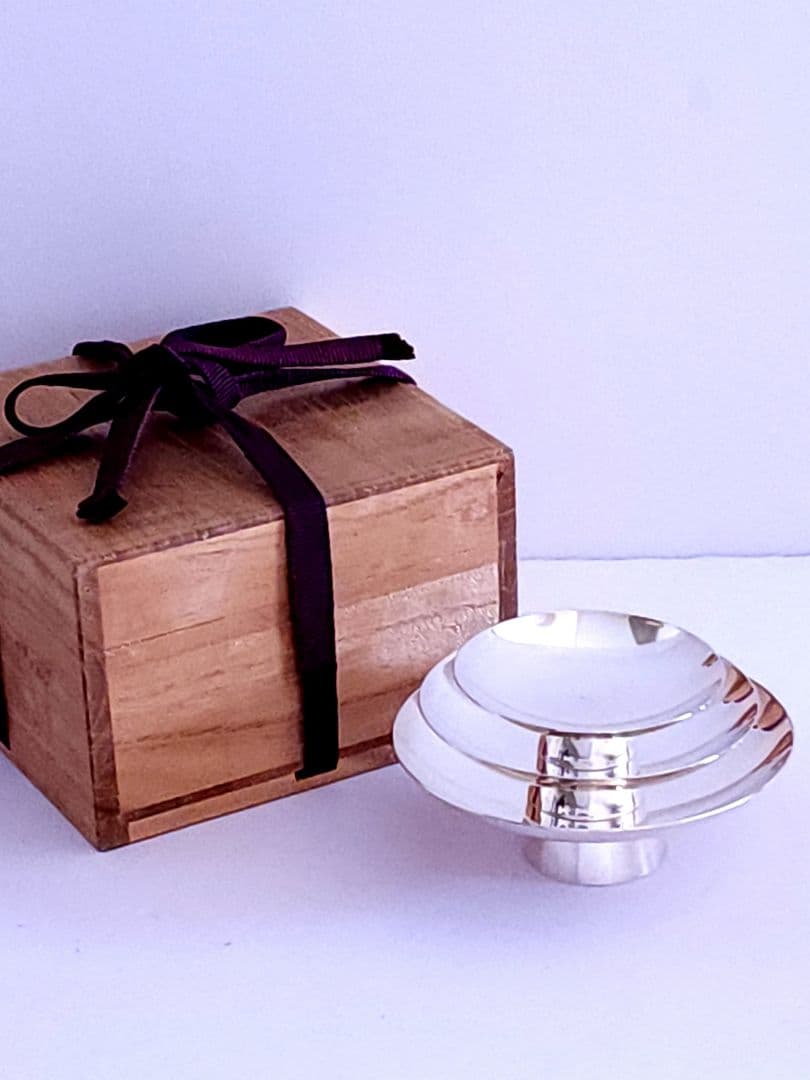 純銀 盃 140.18g 箱付 銀盃 謹呈品 ミノルタカメラ/服部時計店光学部