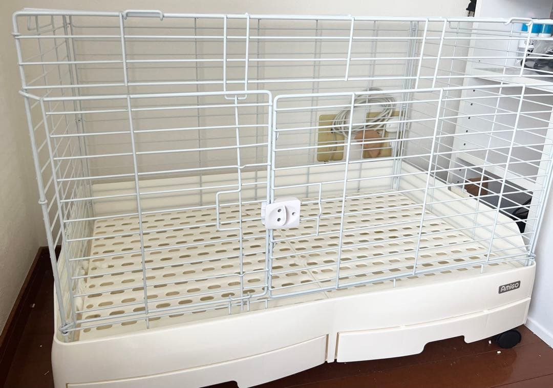 Amigo ホワイト ケージ ロック付き:フェレット用
