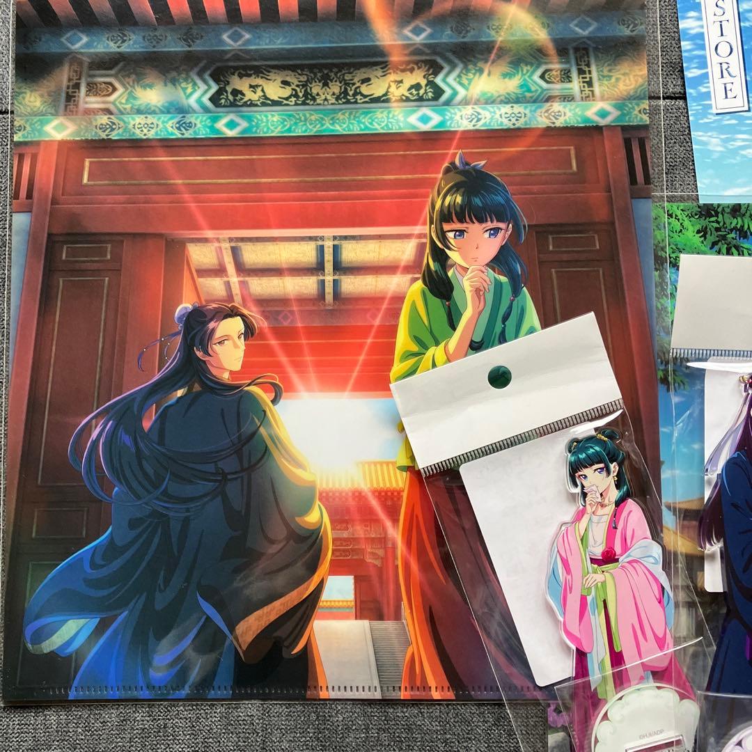 薬屋のひとりごと　ロフト　クリアファイル，アクリルスタンド　猫猫　壬氏　計4点