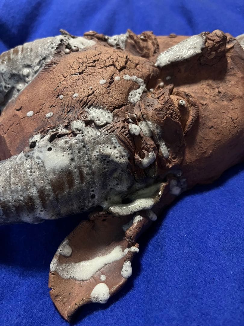 陶器製 悪魔の顔 創作人形　陶芸