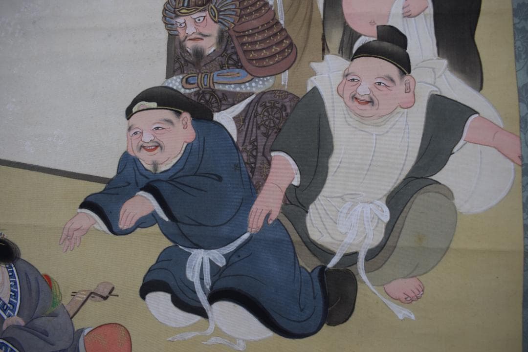 作者不詳/七福神図/一力茶屋/宴之図/掛軸☆宝船☆Z-597