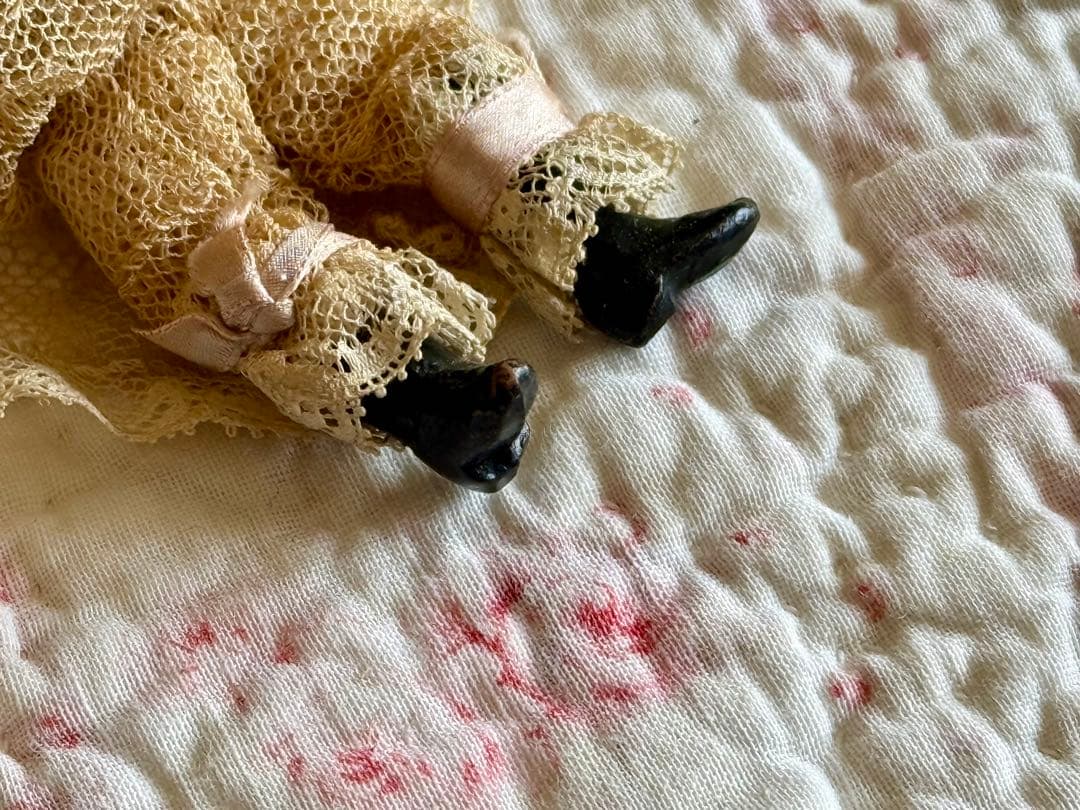 フランス　アンティーク　ドール　ピンクッション　ミニョネット