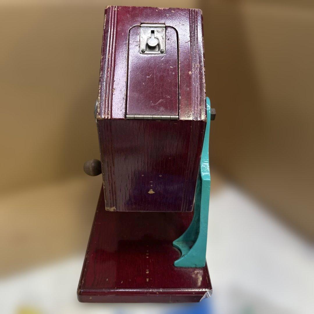 ESP6337②東京抽籤器研究所★新井式回転抽選器 ガラガラ 玉付き 昭和レトロ