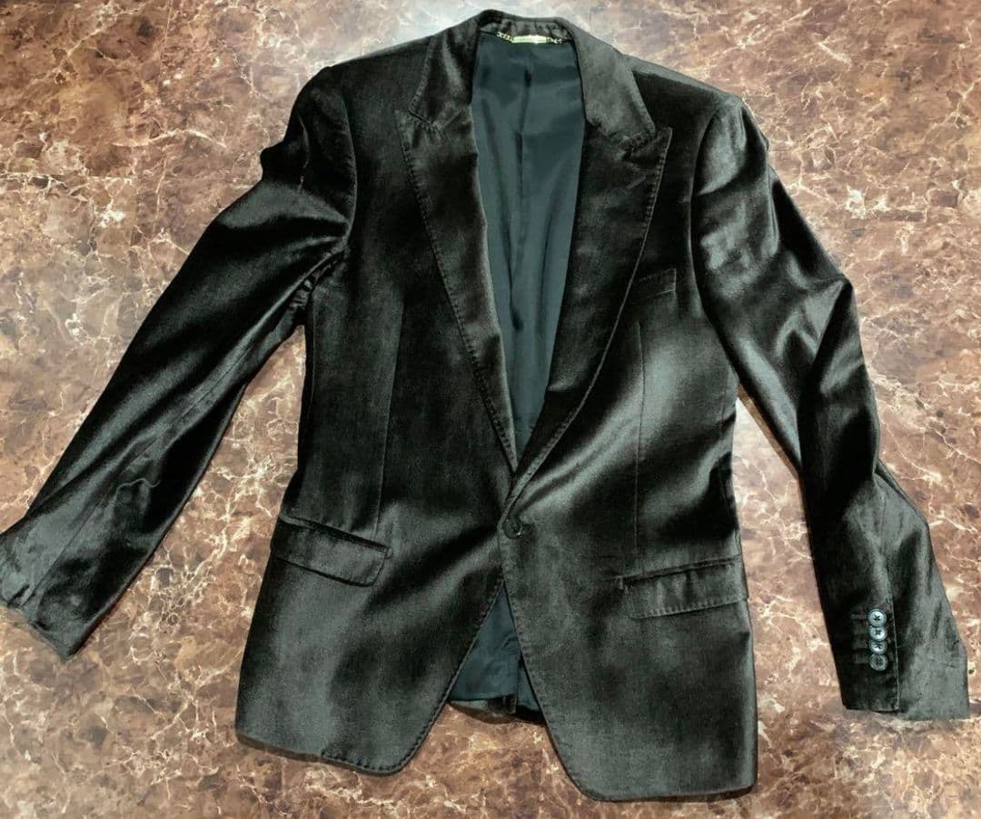 ☆本物☆金プレート２００６年モデル長渕剛さんドルガバ ベロア 1Bジャケット46