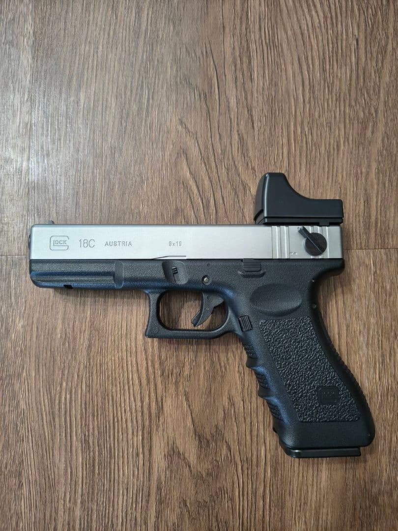 東京マルイ GLOCK 18C　オールブラック　スライドシルバー セット売り