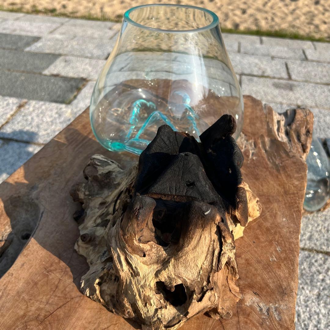 流木ガラスオブジェ大D 花瓶 金魚鉢 ガーデニング フラワーポット 水槽 アート