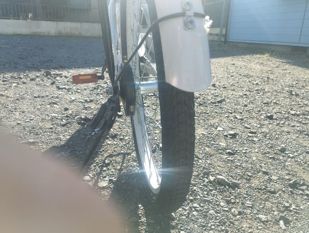 折りたたみ自転車 ホワイト オレンジサドル
