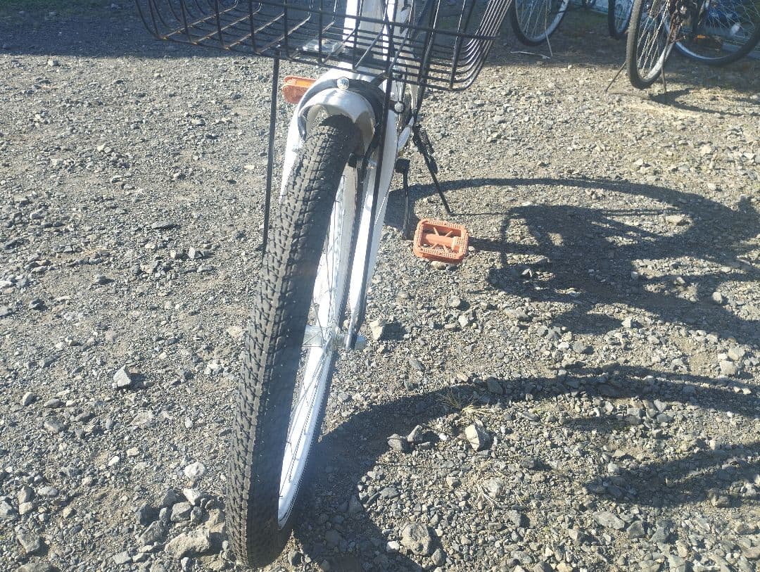 折りたたみ自転車 ホワイト オレンジサドル