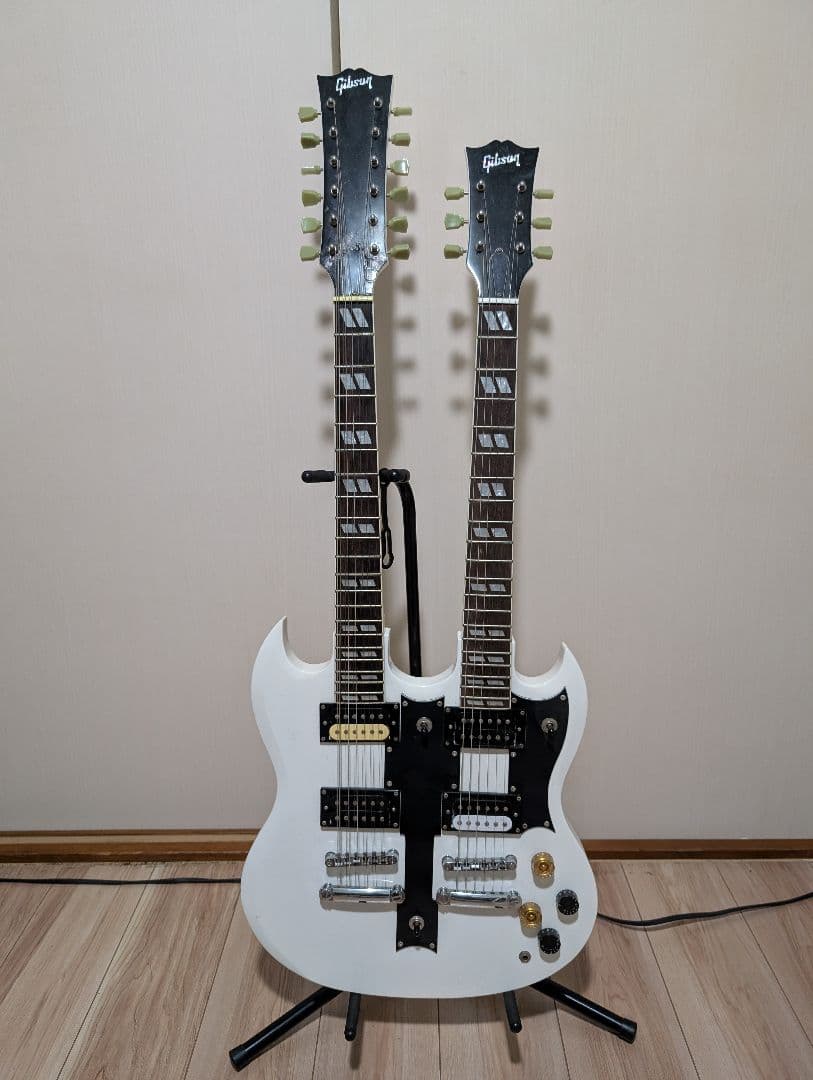 Non Gibson ダブルネックギター ホワイト