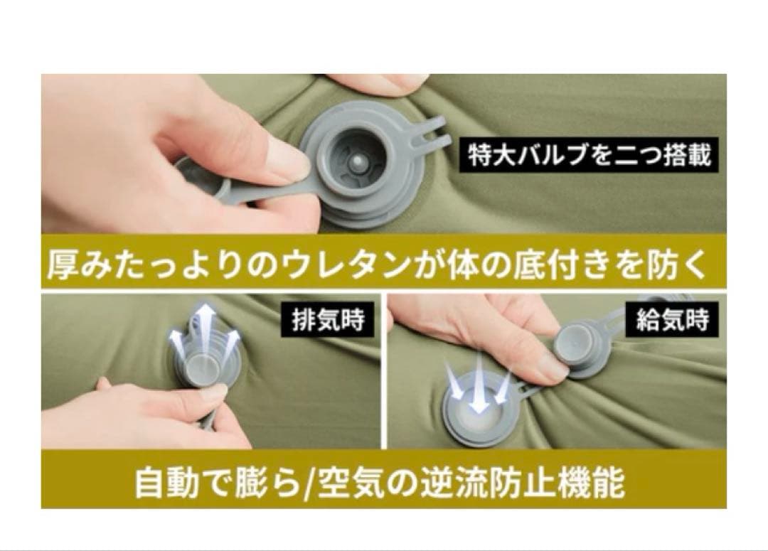 CAMDOOR インフレーターマット10cm ダブルサイズ グレー