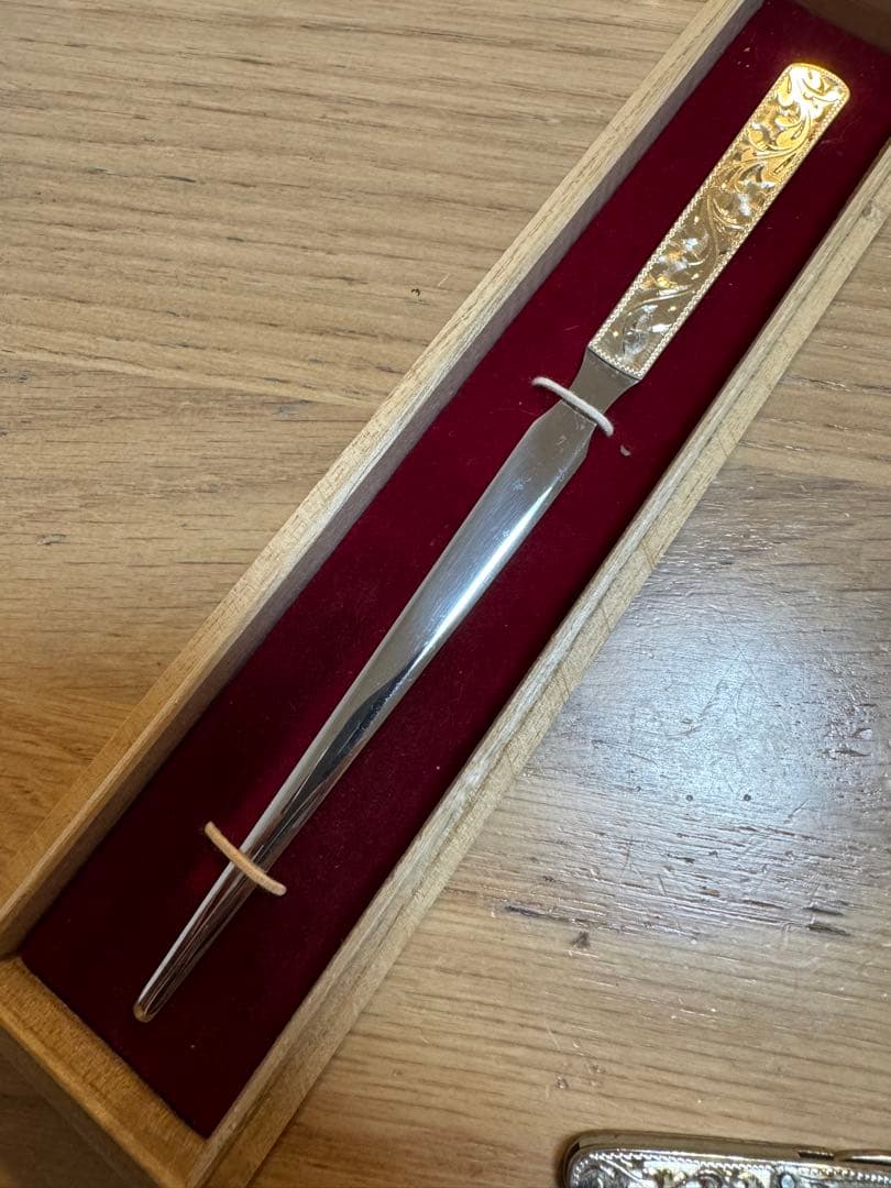 未使用保管品 銀製ペーパーナイフ ハサミセット シルバー silver 925