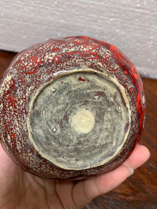 箕面焼  瓢形 掛け、置く、両用花瓶、