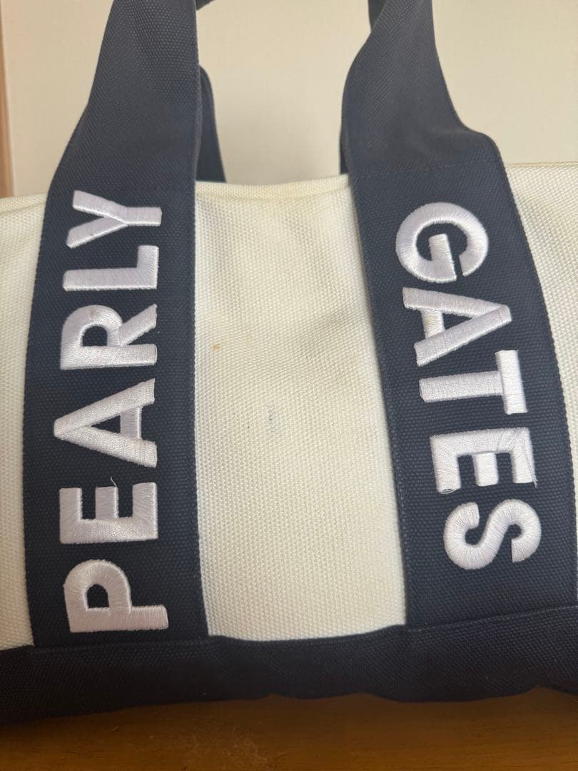 PEARLY GATES ロッカーバッグ ホワイト/ネイビー