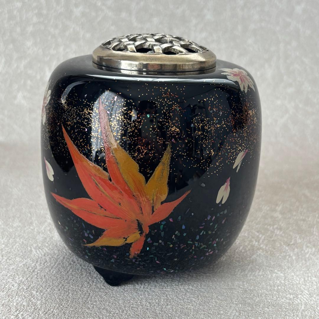 【はやみ】輪島塗 飾香炉 秀峰作 「春秋」