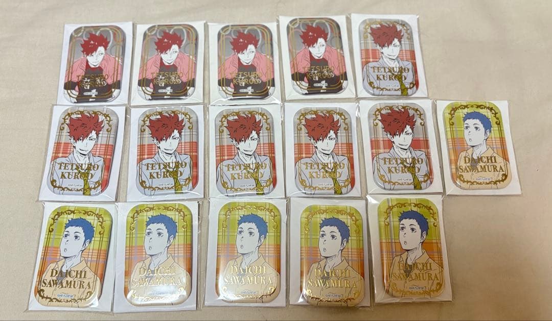 ハイキュー　スクエア缶バッジ オフショット 黒尾 澤村 セット