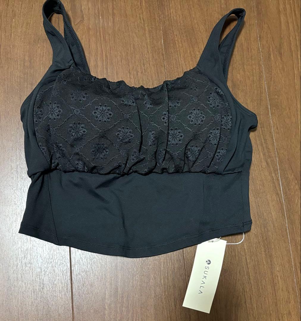 【SUKALA】 フラワーレースブラトップ ブラック Mサイズ 新品タグ付き