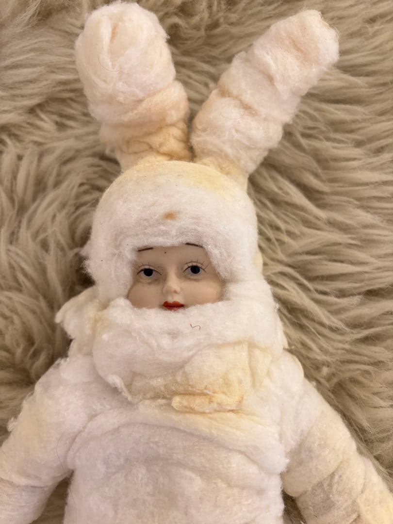 アンティーク雑貨 Handmade Cotton Bunny Dolls.